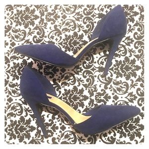 Dark Blue Suede D’Orsay Heels 👠
